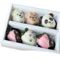 6pcs Triple Bears & Paws Chocolate Strawberries Gift Box